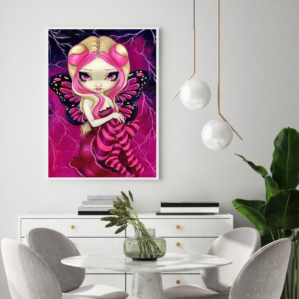 Diamond Painting - Full Round - Big Eyes Girl A