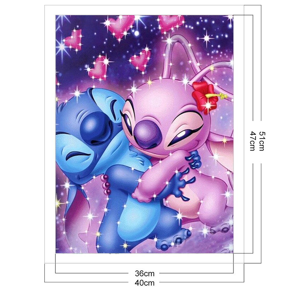 DIY 11ct Stamped Cross Stitch Kit Lilo and Stitch Pattern