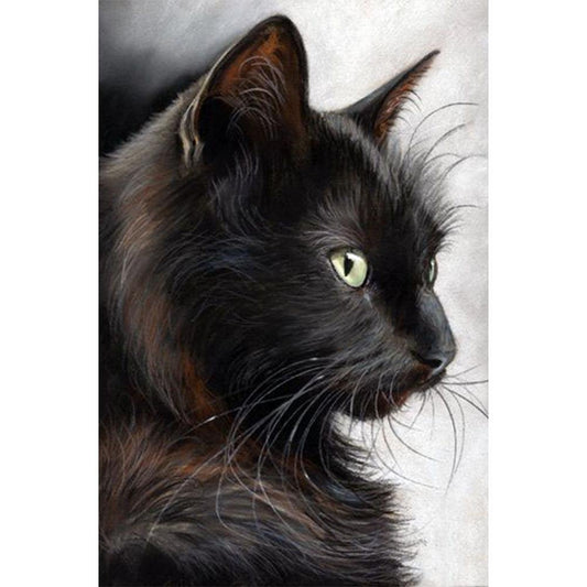 5D DIY 5D Diy Diamond Painting Kit Full Round Beads Black Cat
