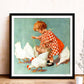 Diamond Painting - Full Round - Feeding Goose Girl