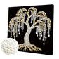 DIY Pearl Painting With Frame - Handmade Self-Adhesive Pearls - Tree (25*25cm) B
