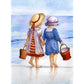 5D Diy Diamond Painting Kit Full Round Beads Beach Children