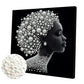 DIY Pearl Painting With Frame - Handmade Self-Adhesive Pearls - Lady (30*30cm) C