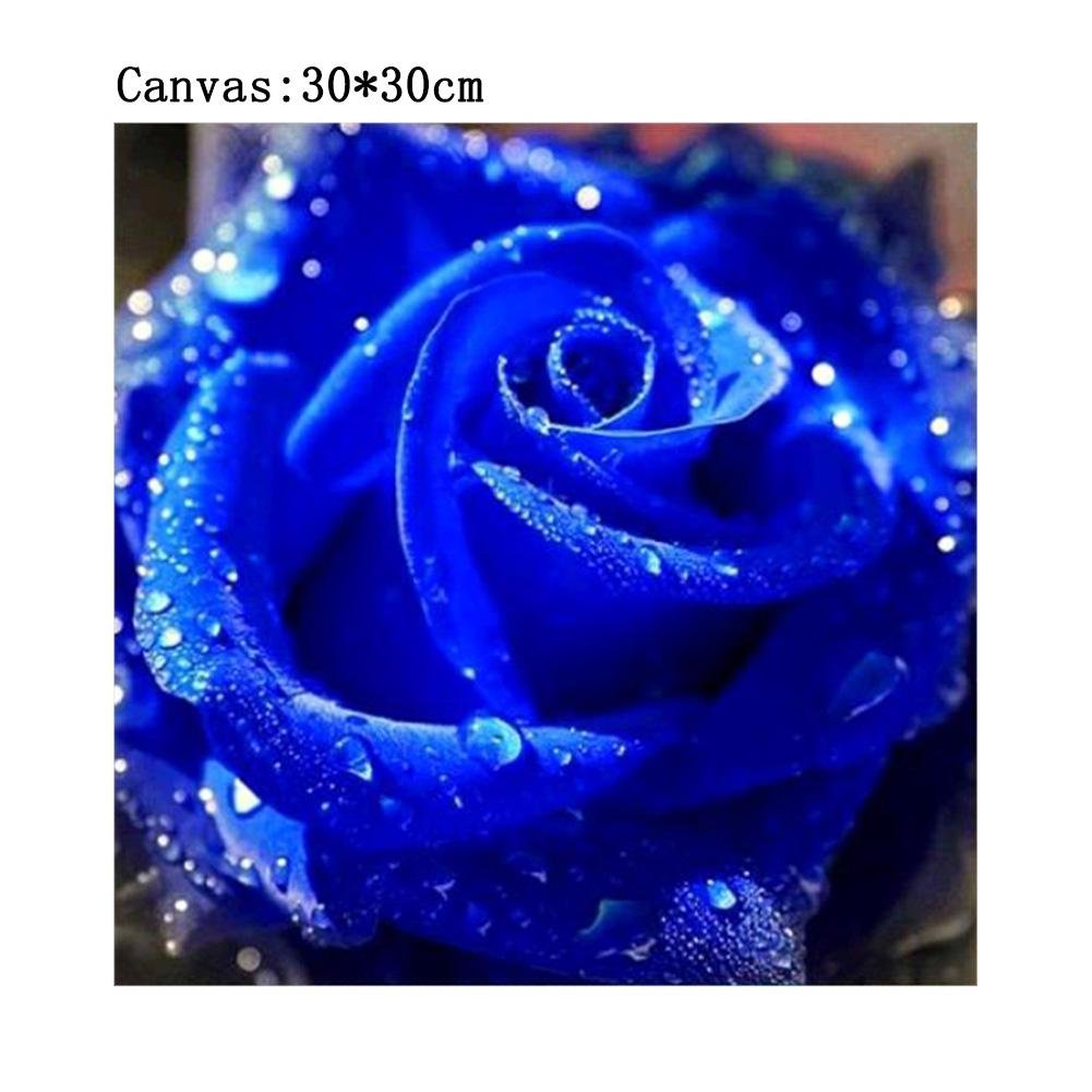Diamond Painting - Full Round - Blue Rose 1
