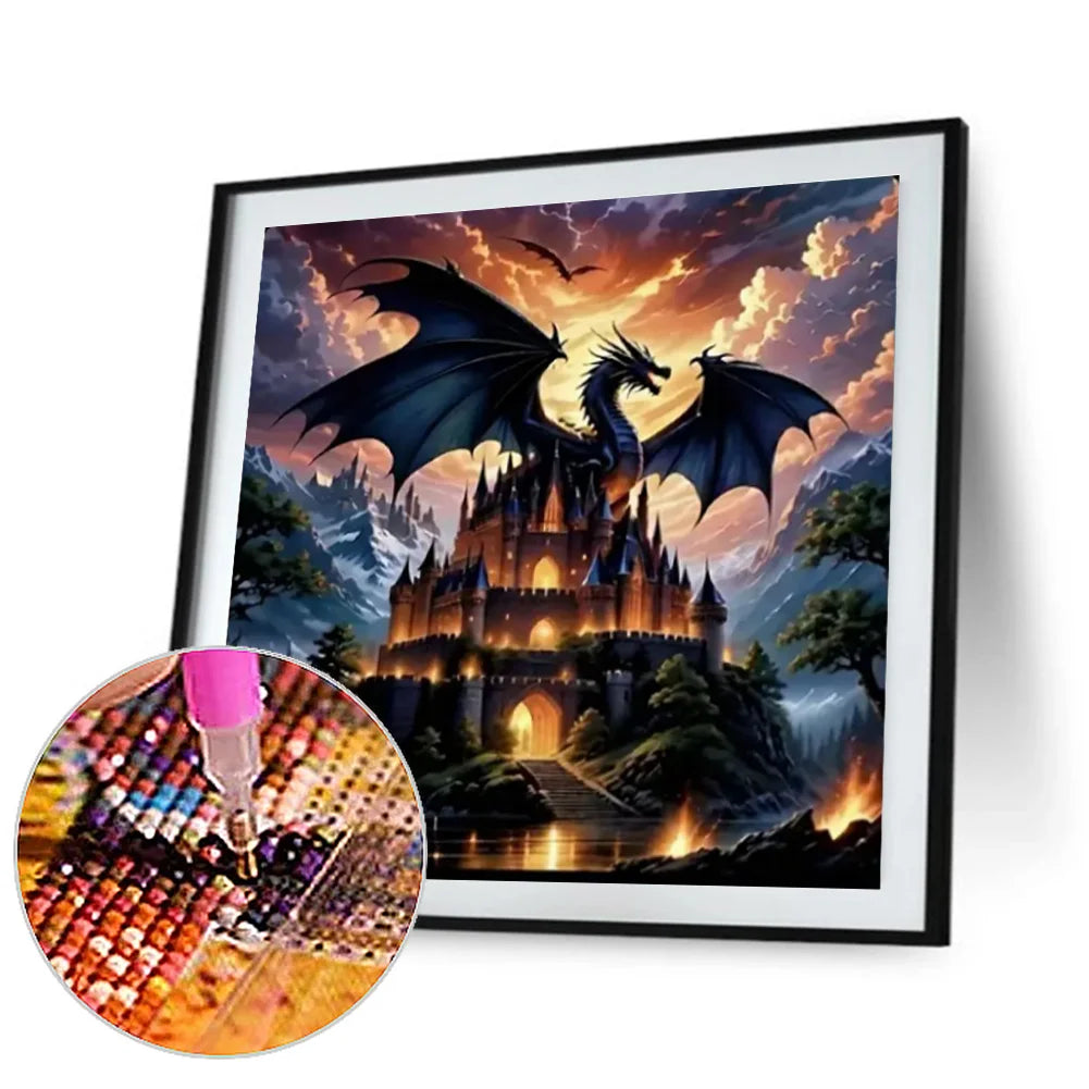 Diamond Painting - Full Round / Square - Night Castle