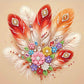 DIY Pearl Painting With Frame - Handmade Self-Adhesive Pearls - Feather (25*25cm)