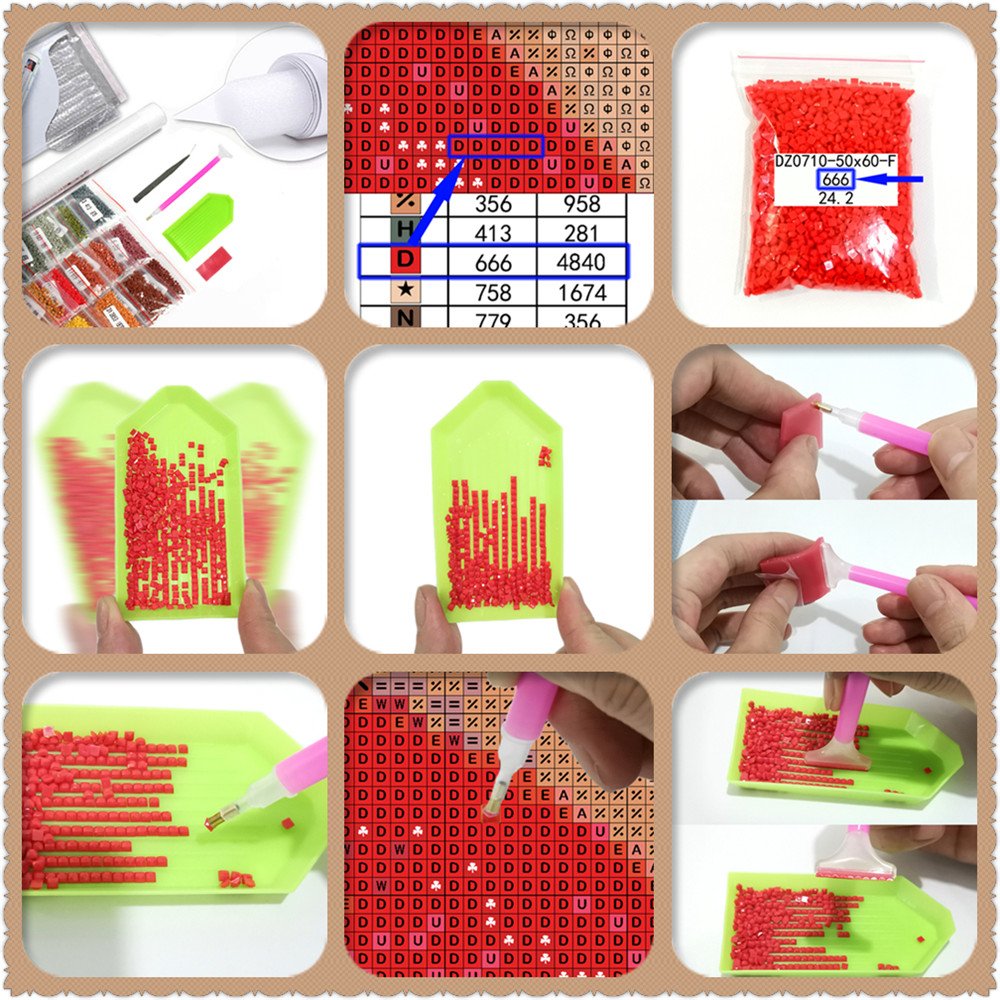 Round Beads Diamond Paintings Art Diy Steps