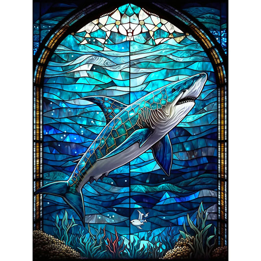 5D DIY Diamond Painting - Full Round / Square  - Shark Marine Organism F