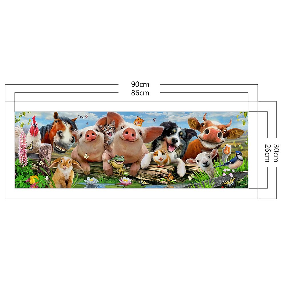 11CT Stamped Cross Stitch - Animals(90*30CM)