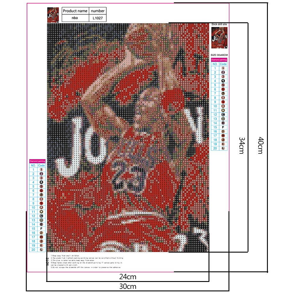 Diamond Painting - Full Round - Basketball Player