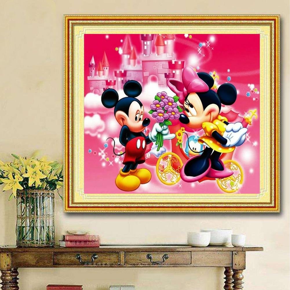minnie mickey mouse rhinestones art craft on canvas