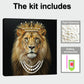 DIY Pearl Painting With Frame - Handmade Self-Adhesive Pearls - Lion (25*25cm) B