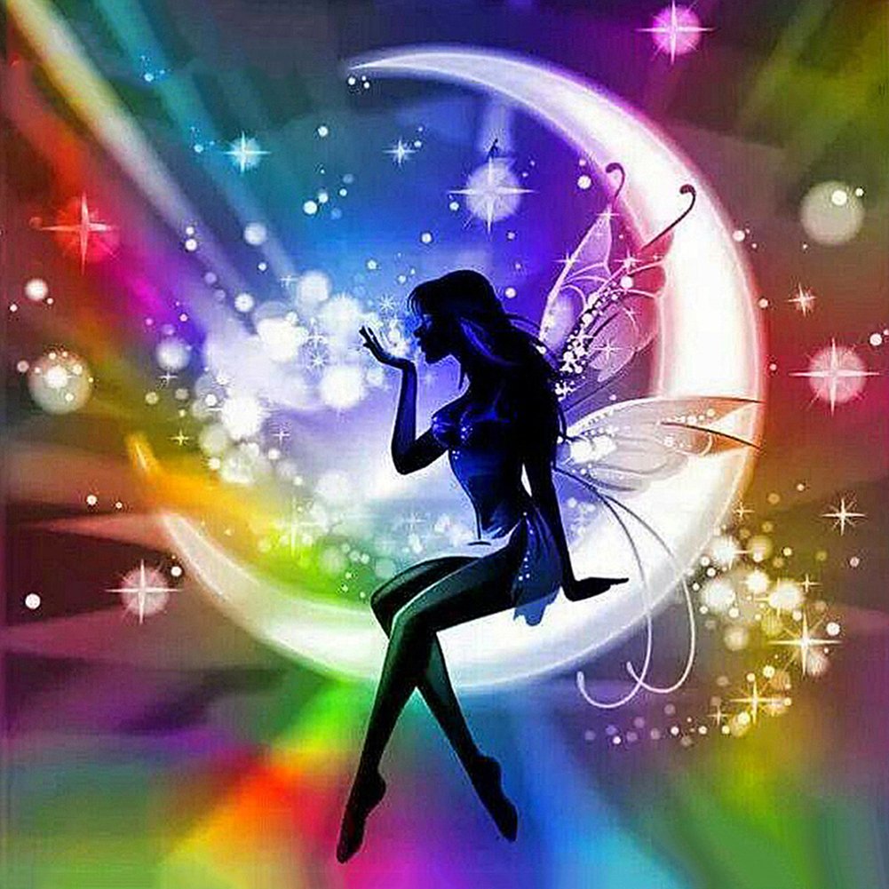 5D Diy Diamond Painting Kit Full Round Beads Fairy Girl