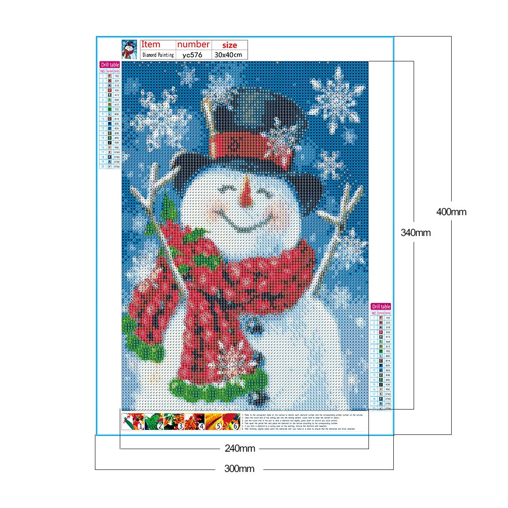 Diamond Painting - Full Round / Square - Snowman