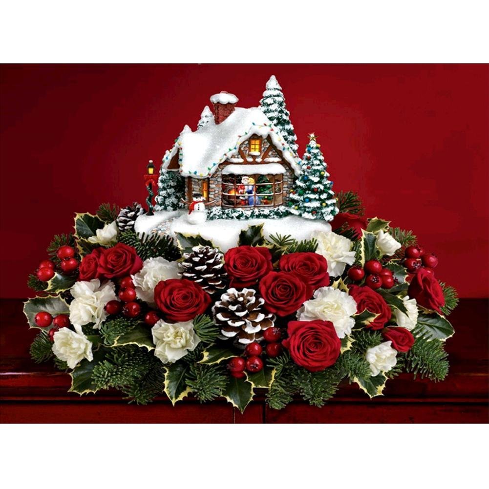 5D Diy Diamond Painting Kit Full Round Beads Rose House