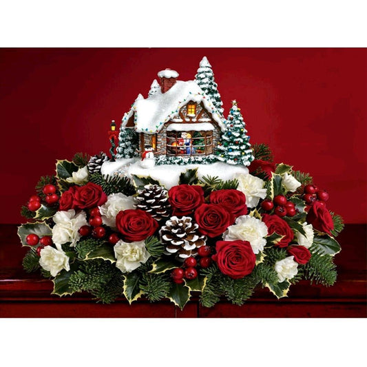 5D Diy Diamond Painting Kit Full Round Beads Rose House