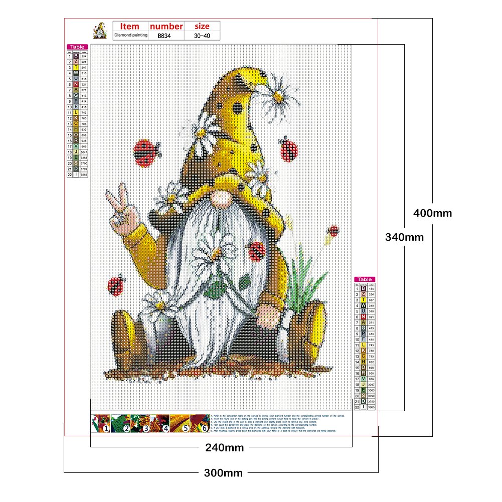 5D DIY Diamond Painting Kit - Full Round -Gnome B