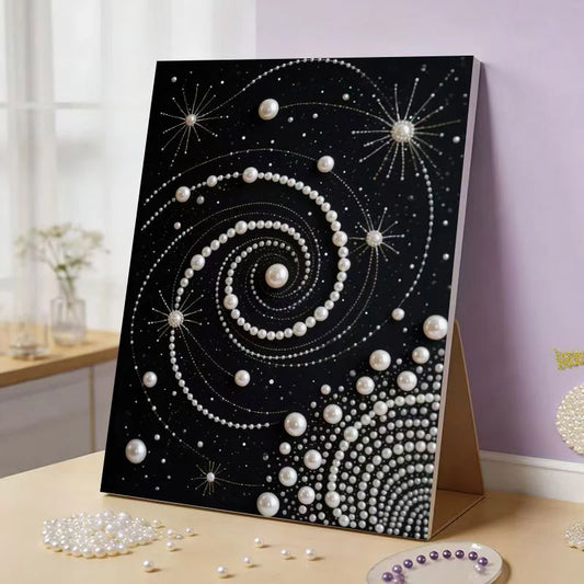DIY Framed Pearl Painting - Handmade Self - Adhesive Pearls - Planet