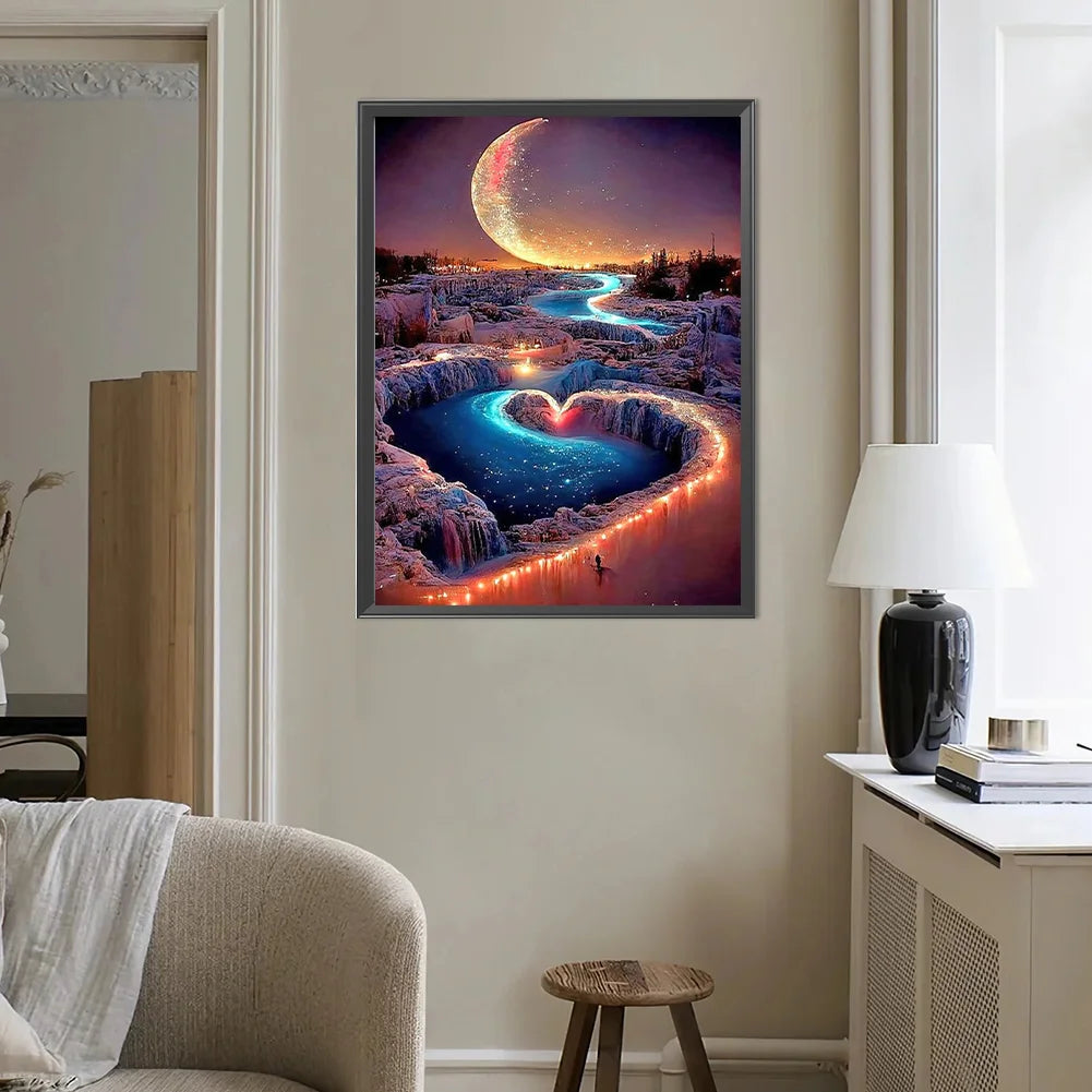 Diamond Painting - Full Round / Square - Moonlit Night Scenery
