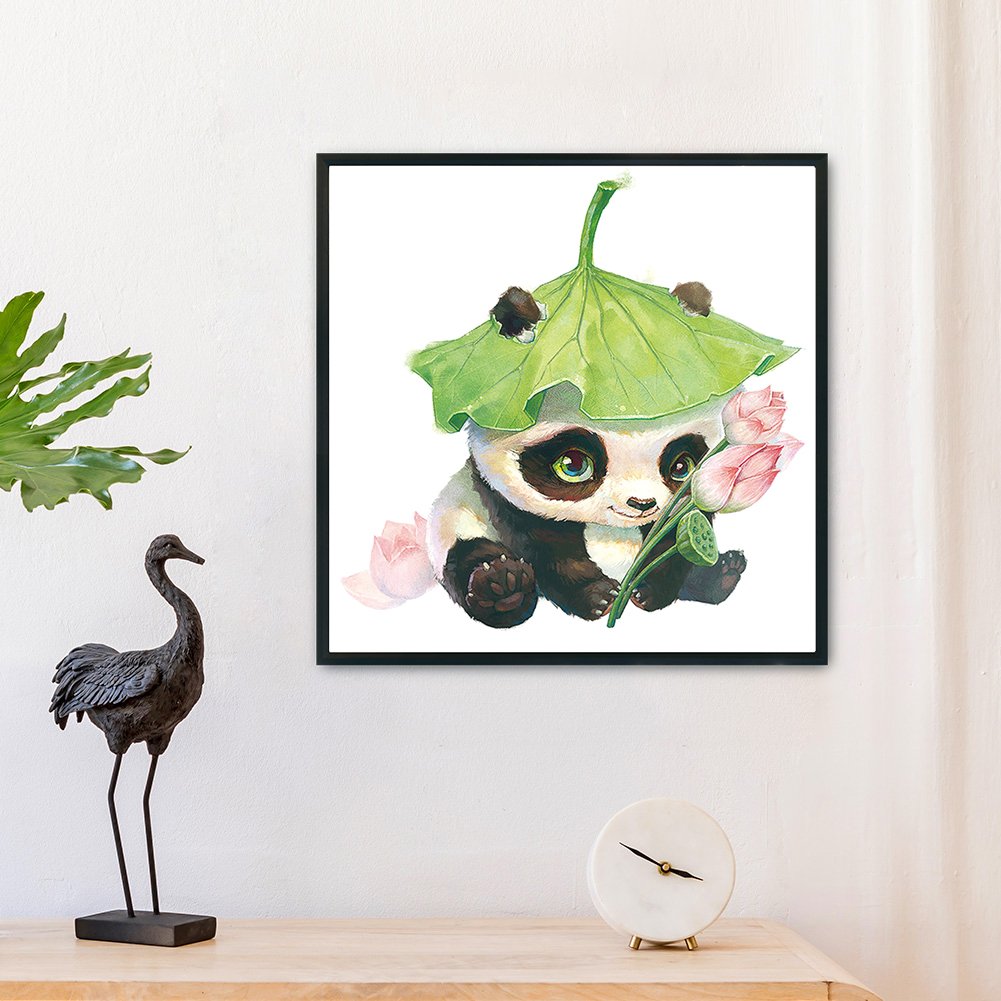 11ct Stamped Cross Stitch -Lotus Panda (50*50cm)