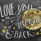 Diamond Painting -Full Round - Letter Moon Blackboard