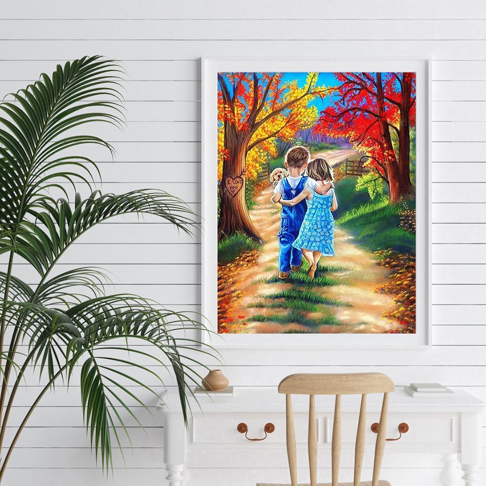 Diamond Painting - Full Round - Cute Boy Girl