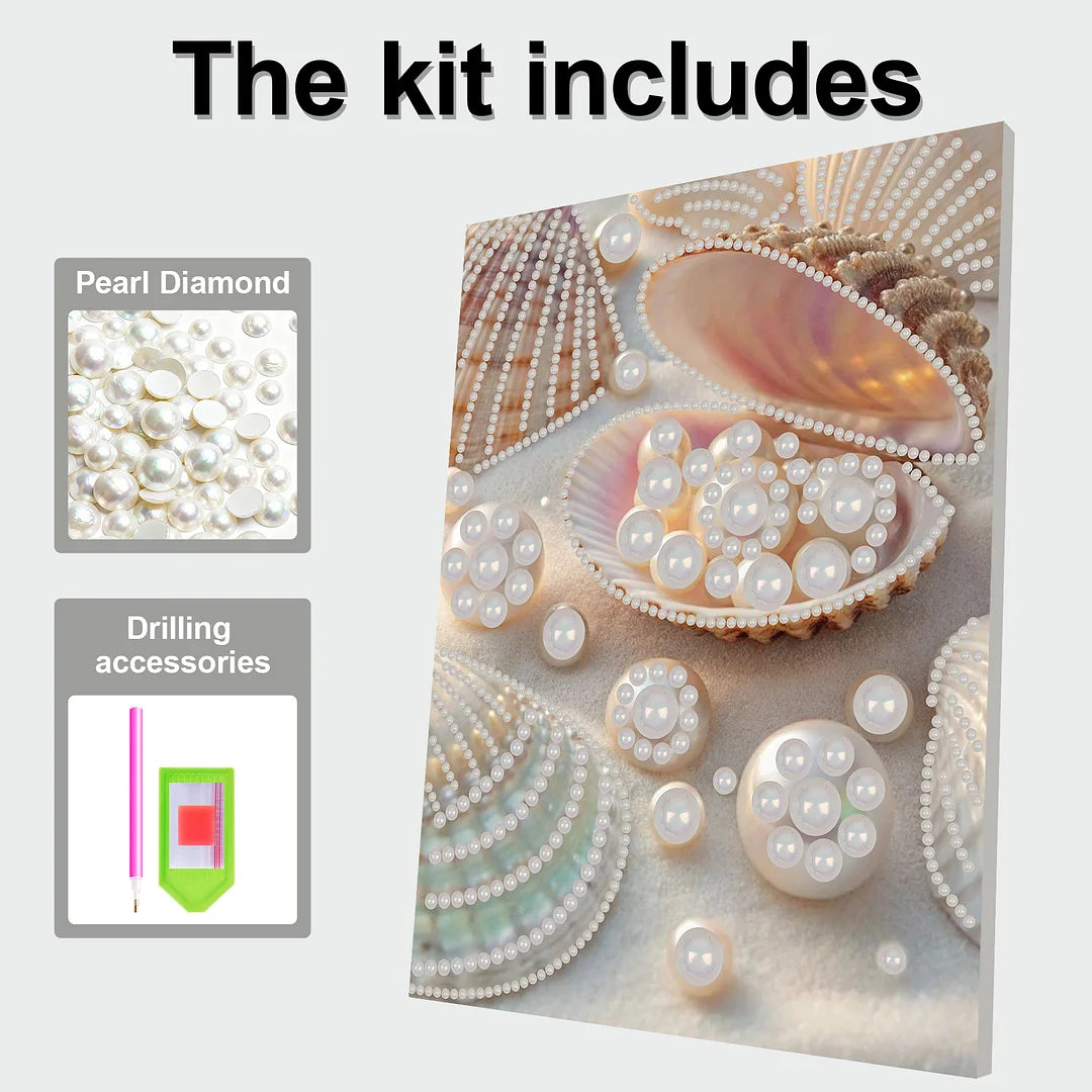 DIY Pearl Painting With Frame - Handmade Self-Adhesive Pearls - Pearl (30*40cm)