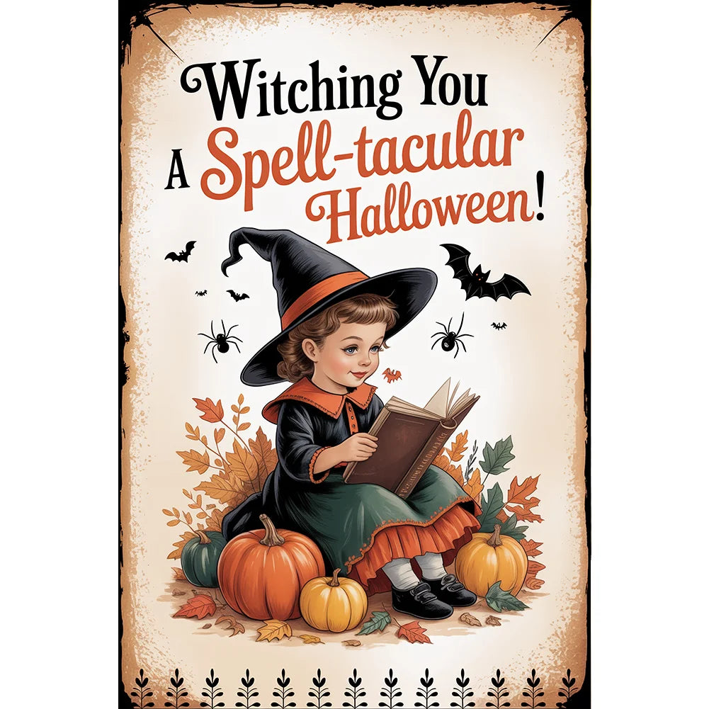 Diamond Painting - Full Round / Square - Halloween Witch Reads Book (30*45cm)