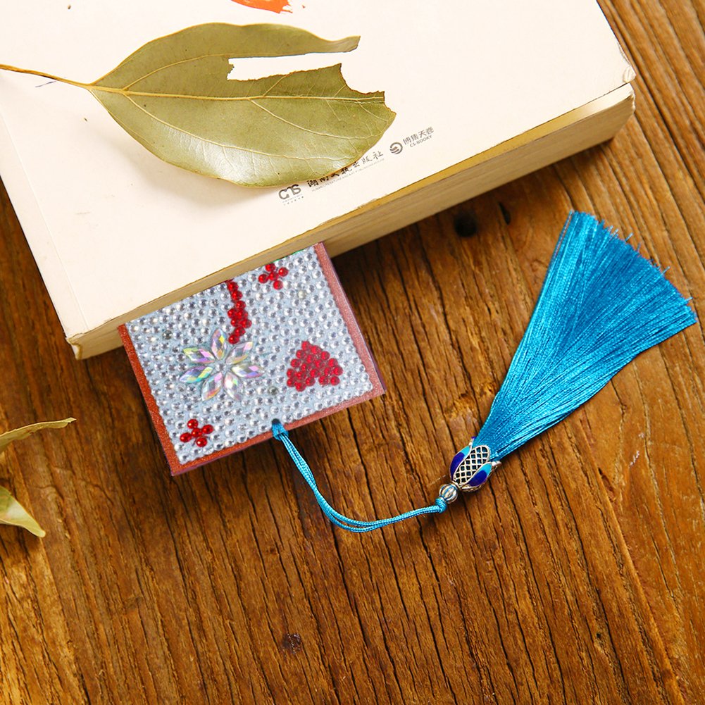 DIY Diamond Painting Bookmark with Tassel Reading Goblin