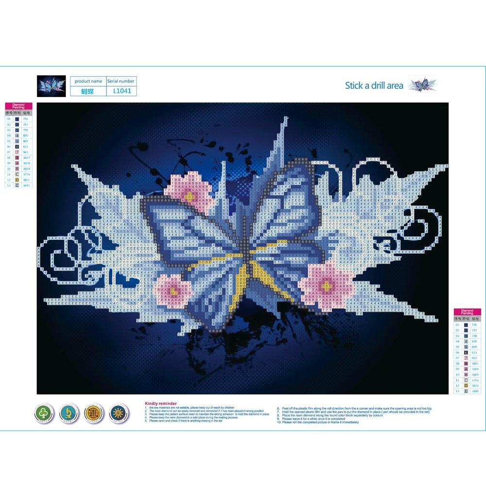 Diamond Painting - Partial Round - Butterfly A