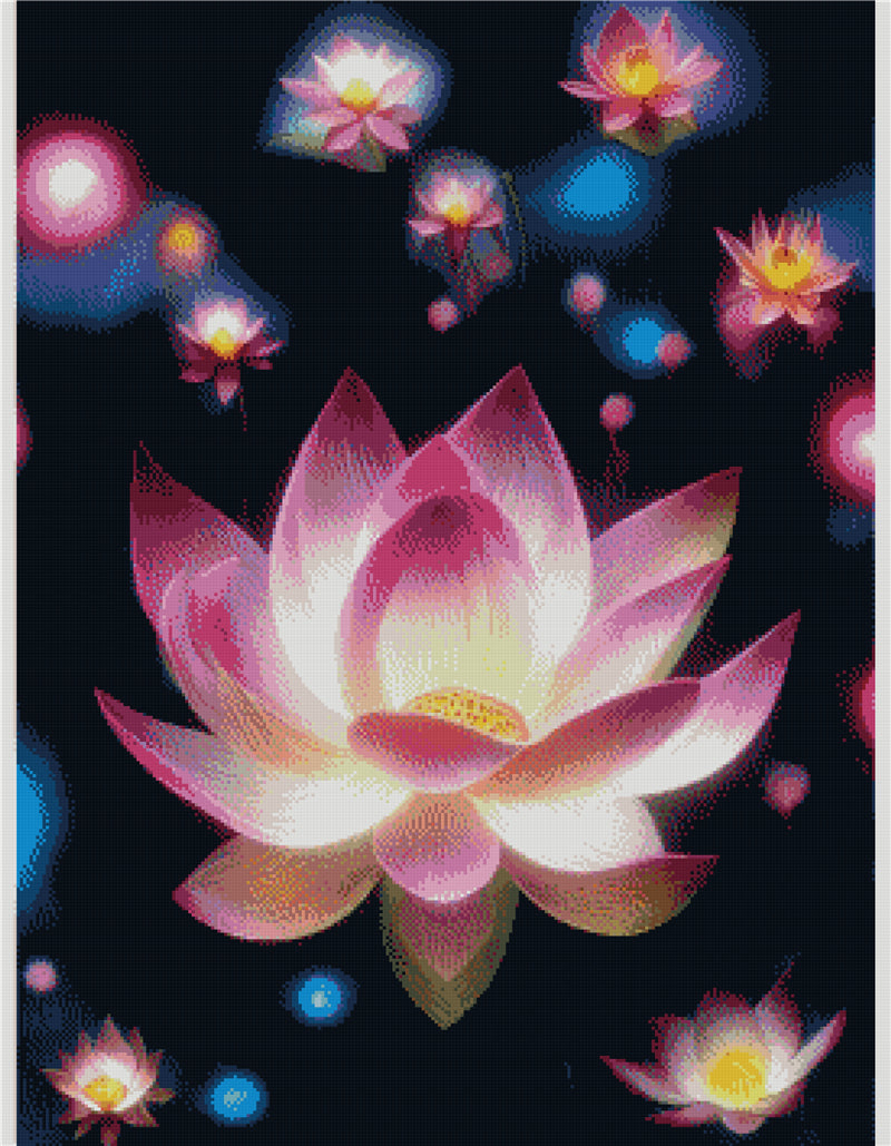 Lotus Flower | Full Round/Square Diamond Painting Kits 50x70cm 60x80cm A
