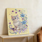 DIY Pearl Painting With Frame - Handmade Self-Adhesive Pearls - Flower Cat (30*40cm) A