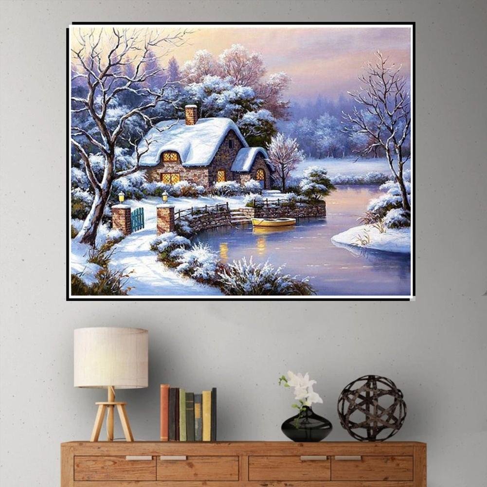 Diamond Painting - Full Round - Snow House 3