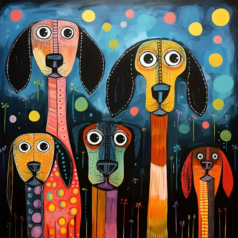 Abstract Dogs Diamond Painting Kit