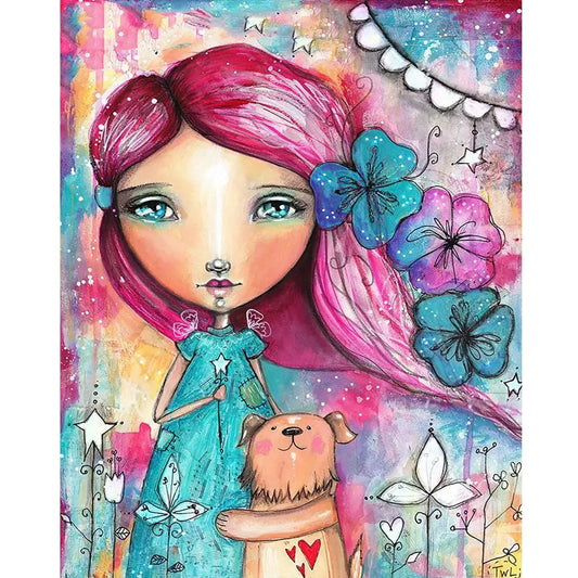 5D DIY Diamond Painting - Full Round / Square - Abstract Girl A