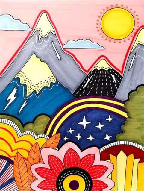 Abstract Mountain DIY Diamond Painting