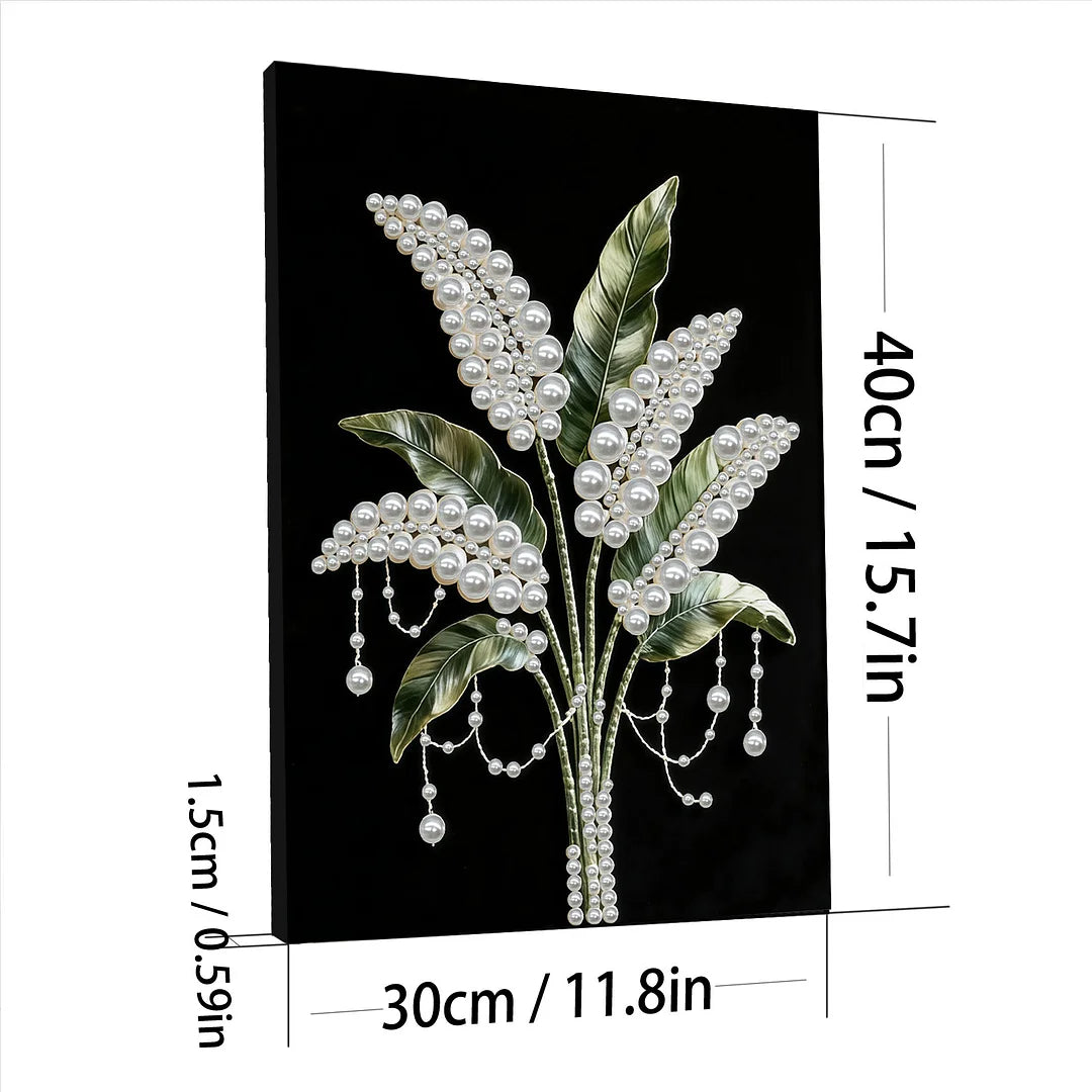 DIY Pearl Painting With Frame - Handmade Self-Adhesive Pearls - Fresh Flower (30*40cm)