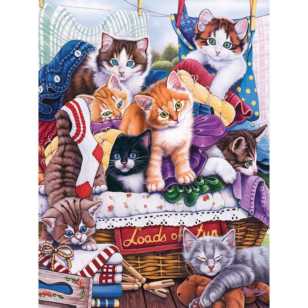 5D Diamond Painting Kit Full Round Beads Art Fantastic Cat