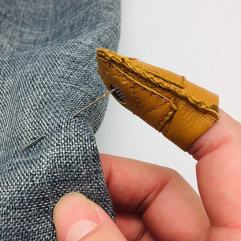 Leather Coin Thimble Handmade Embroidery Craft Sewing Tools
