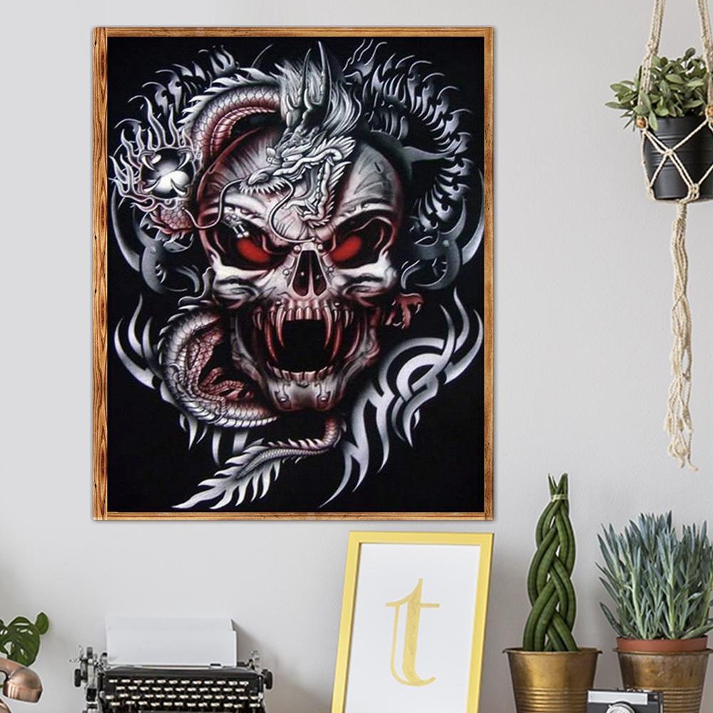 5D DIY Diamond Painting Kit - Full Round - Novelty Skull A