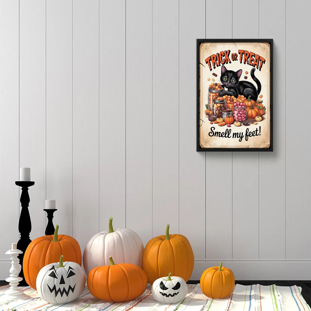 Diamond Painting - Full Round / Square - Halloween Cat (30*45cm)