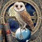 5D Diy Diamond Painting Kit Full Round Beads Standing Owl