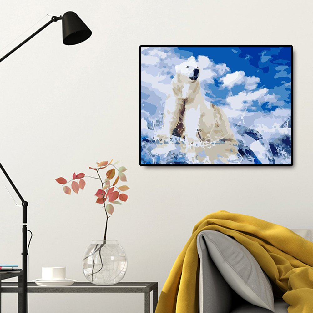 Paint By Number - Oil Painting - Sitting Polar Bear (40*50cm)