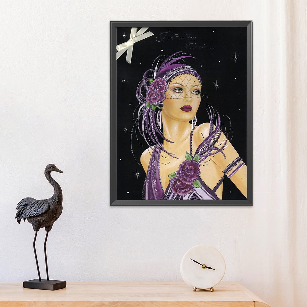 11CT Stamped Cross Stitch - Woman (30*40cm)