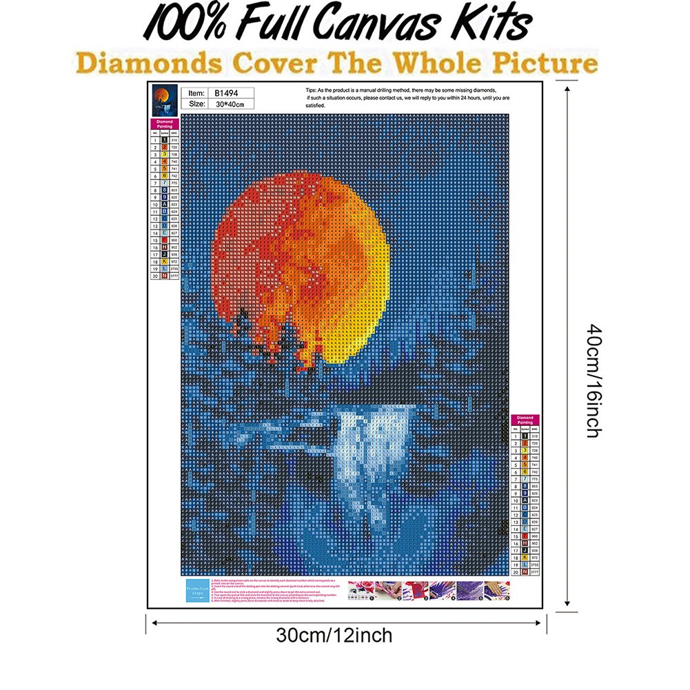 5D DIY Diamond Painting Kit - Full Round - Moon Tree E