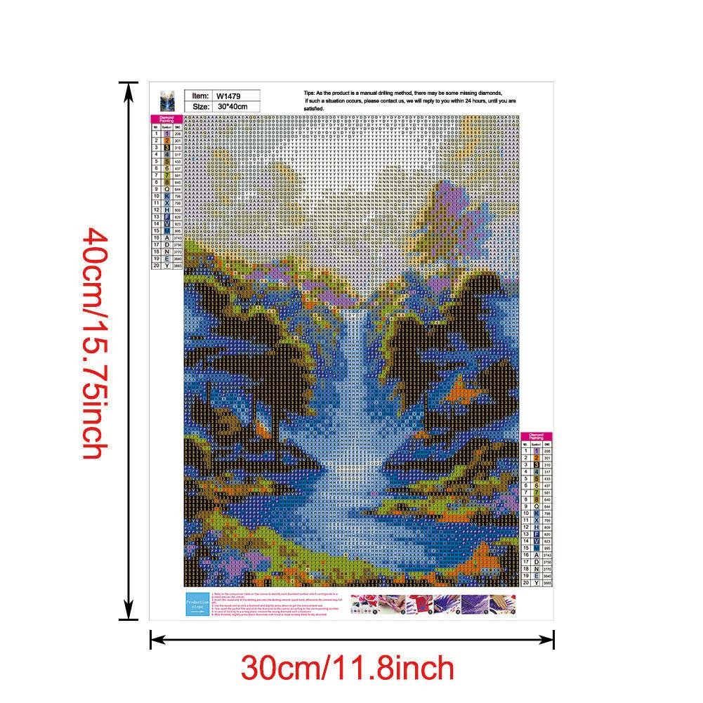 Diamond Painting - Full Round - Forest Waterfall