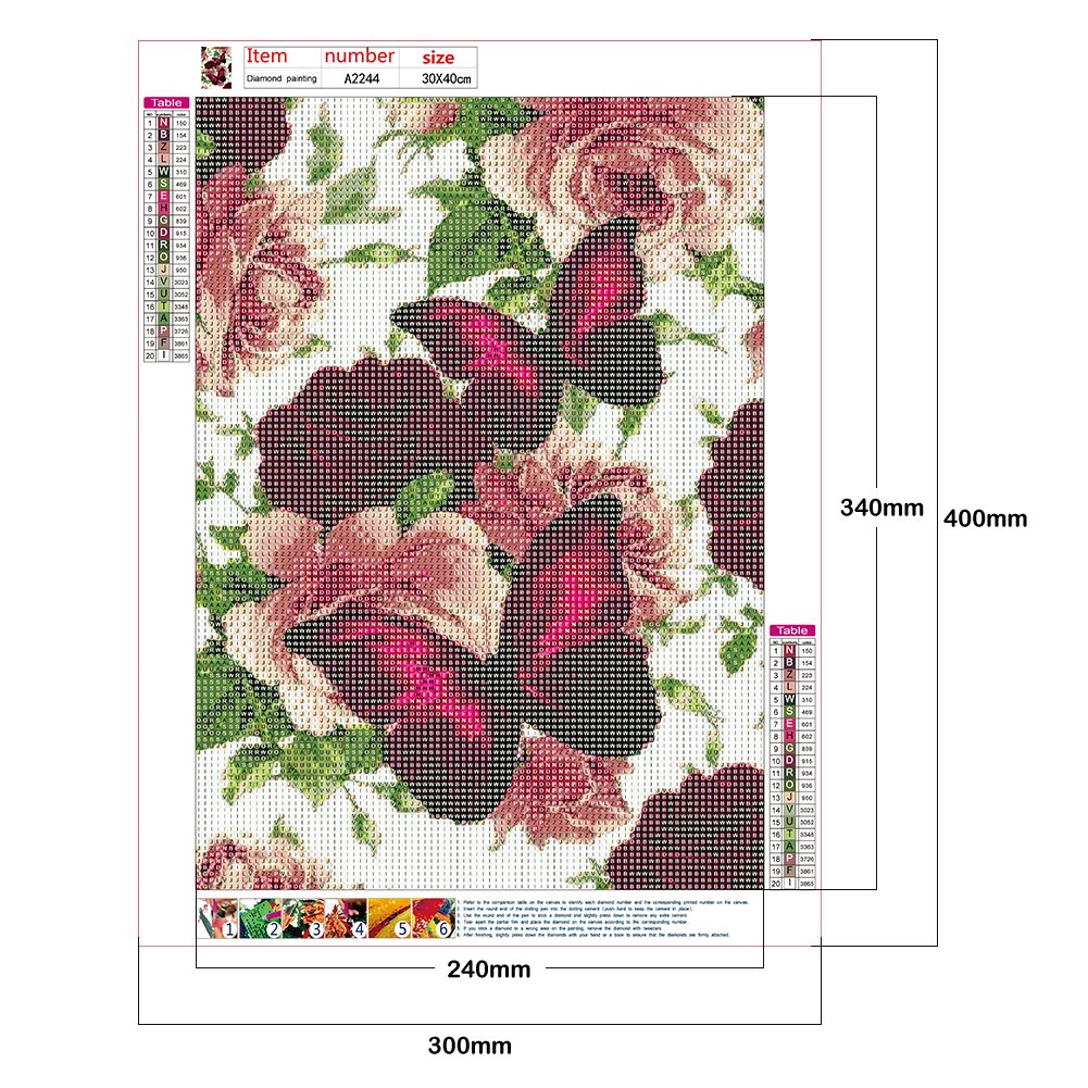 Diamond Painting - Full Round - Butterfly Rose