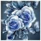 Diamond Painting Partial Round Blue Flower