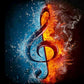 5D Diy Diamond Painting Kit Full Round Beads Musical Note