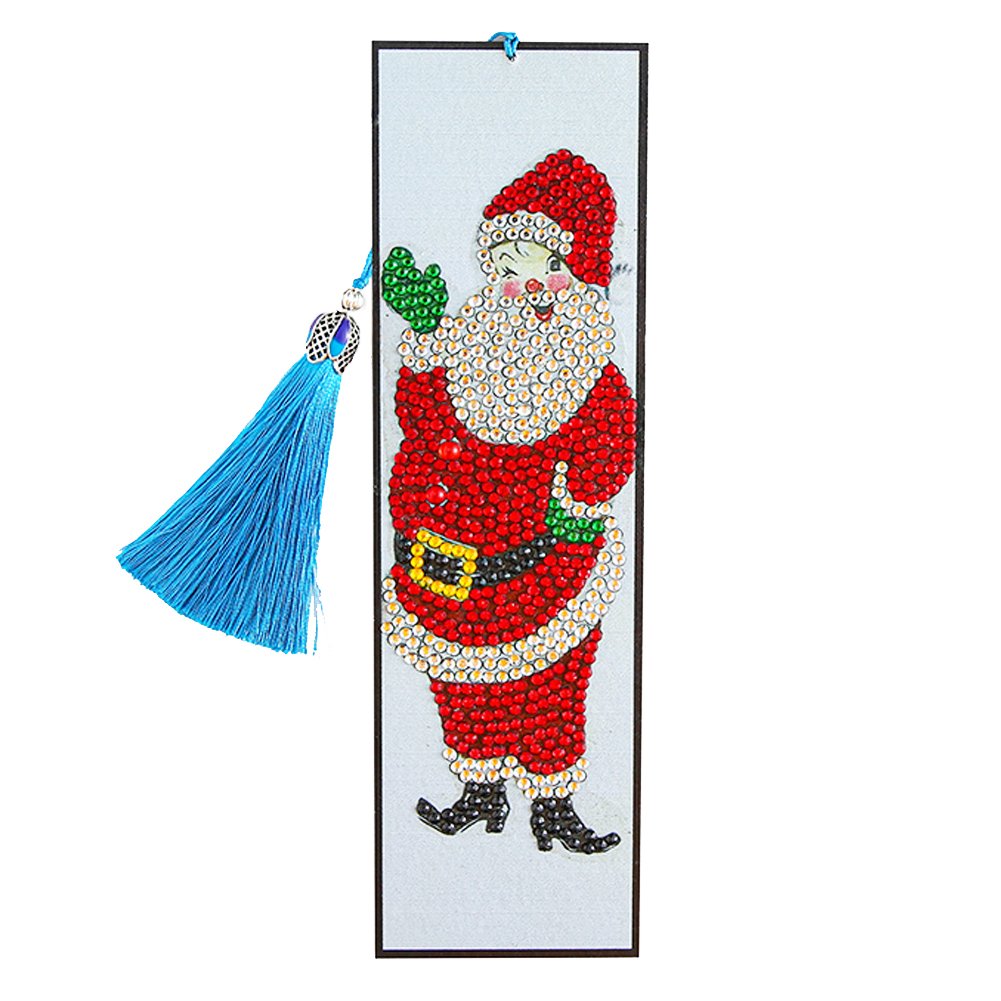 Father Christmas Diamond Painting Bookmark DIY Leather Tassel Book Marks